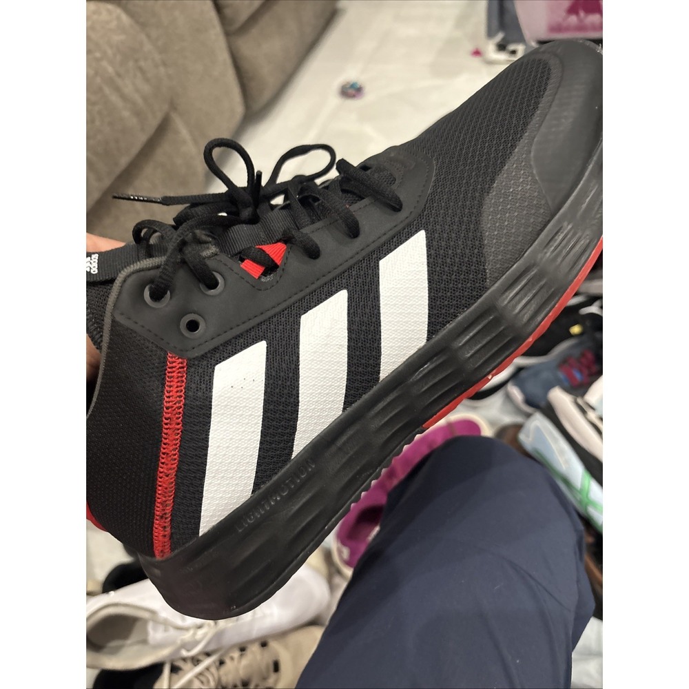 Size 14 - adidas Own The Game Black Carbon Red